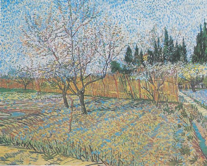 Vincent Van Gogh Flowering orchard with peach-trees France oil painting art